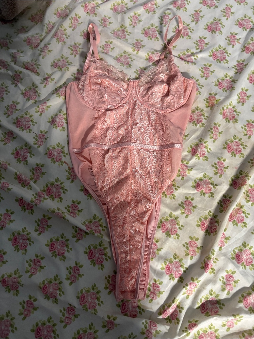 SHEIN Pink Lace Bodysuit 🌷